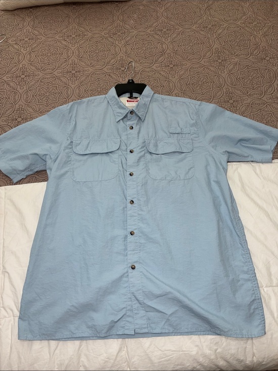 Wrangler Other - WRANGLER (*3*) Men’s EUC Light Blue & Striped Short Sleeve Button-Up Shirts Sz L